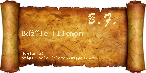 Bőle Filemon névjegykártya
